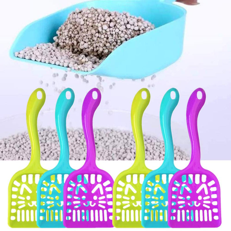 N\A 4 Pcs Cute Cat Shaped Litter Scoops Sifter with Deep Shovel and Ergonomic Long Handle for Pet Poop - PawsPlanet Australia