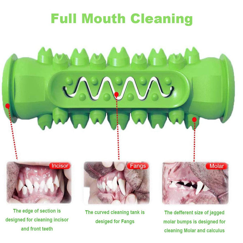 [Australia] - HUBUISH Suction Cup Dog Toy - Interactive Dog Rope Toy for Medium Dog Puppy Teething Chew Toothbrush Puzzle Toy, Safe Durable Rubber for Aggressive Chewer Large Breed Relieve Anxiety Boredom Green Bone Stick 