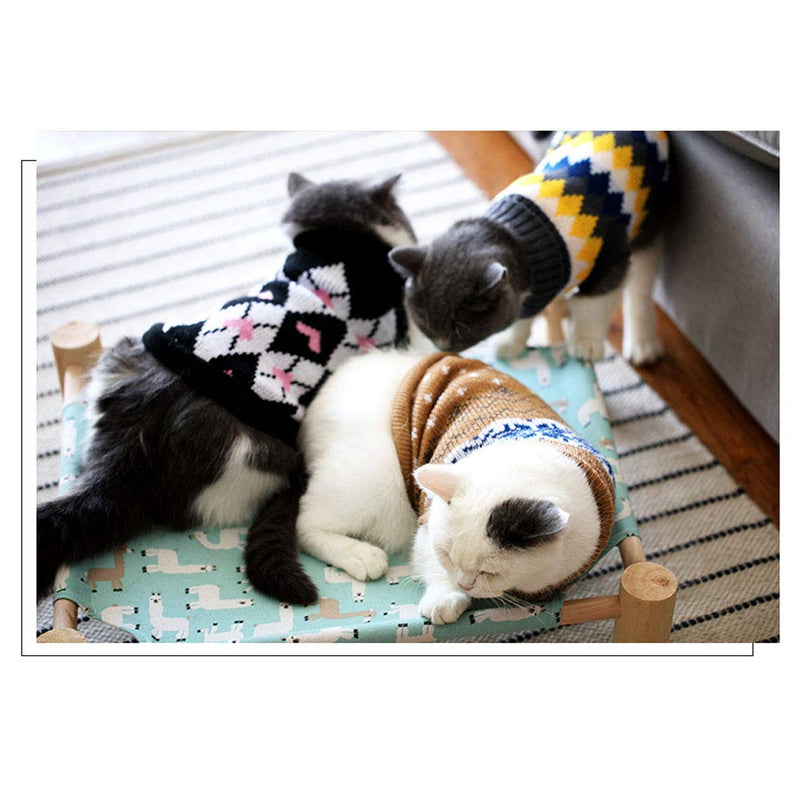 [Australia] - Evursua Cat Clothes Sweater for Kitten Small Dogs, Cats Winter Knit Clothing Warm Soft and High Stretch, fit Pet Male Female M-chest 12inch Navy/pink heart 