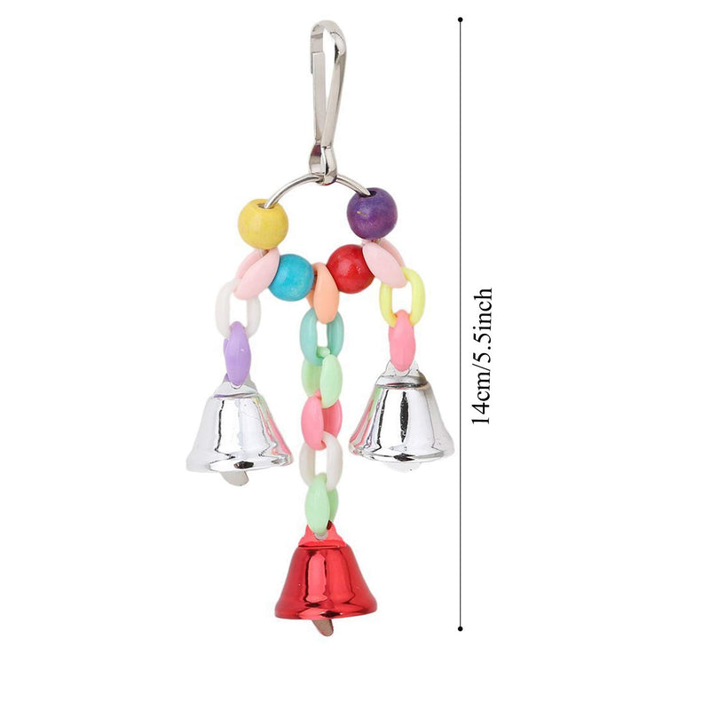 Bird Parrot Toys for Cages, PietyPet 6 pcs Colorful Chewing Hanging Swing Pet Bird Toy with Bells, Wooden Ladder Hammock, Rope Perch, Birdcage Stands for Small Bird b - PawsPlanet Australia