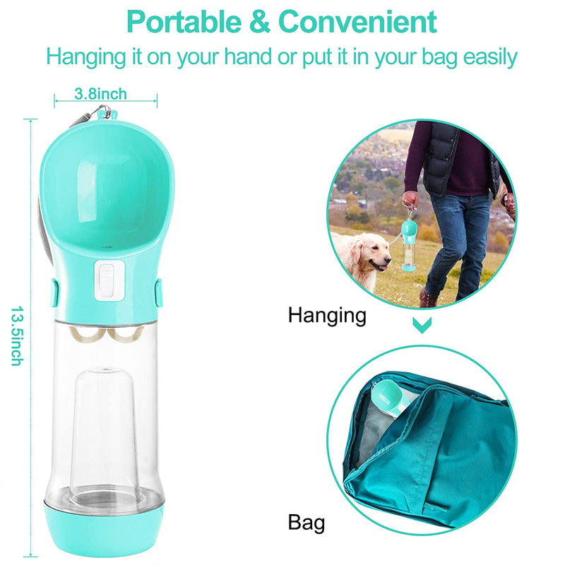 Dog Water Bottle Pet Drinking Bottle Drink Cup, Portable Leak Proof Dog Cat Drinking Cup for Travel with Food Container Feeder and Poop Waste Bags, Pets Outdoor Walking, Hiking, Travel - PawsPlanet Australia