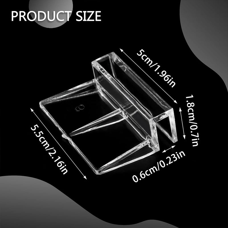 LEEFONE 16 PCS 6mm Acrylic Aquarium Cover Clip, Clear Fish Tank Glass Cover Clip Support Holder Universal Lid Clips for Rimless Aquariums - PawsPlanet Australia