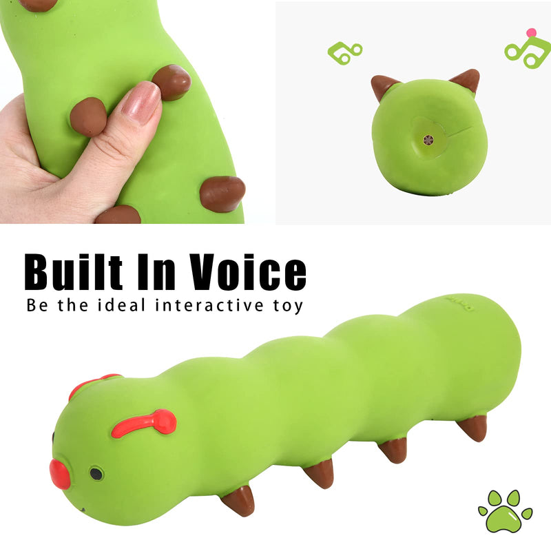 Petio Caterpillar Squeaky Toy – Soft Latex Dog Chew Toy – Caterpillar Dog Toy for Puppies, Small and Medium Dogs – Interactive and Fun Dog Squeak Toy for Fetching, Playing, Chewing - PawsPlanet Australia