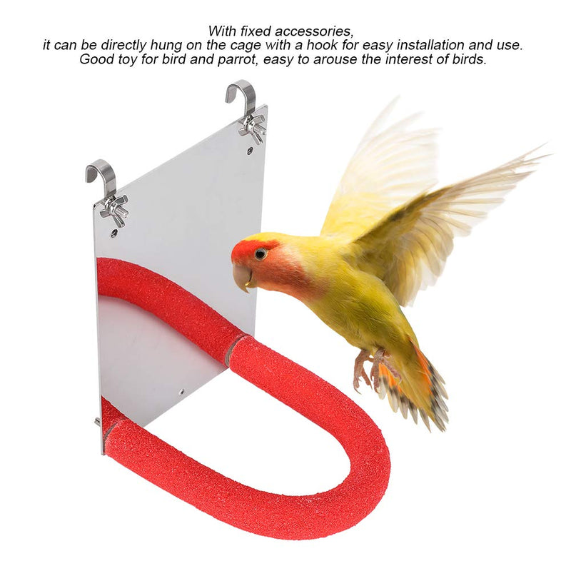 Bird Mirror Perch Toys Parrot Mirror Hanging Bird Cage Stand for Parrot Budgies Parakeet Cockatiel Conure - PawsPlanet Australia