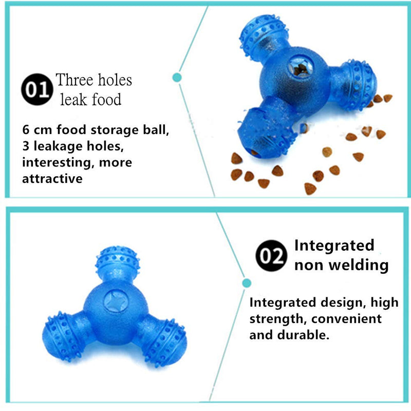 OUKEYI Interactive Dog IQ Puzzle Toy 3 Holes Food Dispensing Pet Toy, Dog Chew Toyfor Small Medium Dogs Chasing Chewing Training 100% Natural Rubberfor Aggressive Chewers - PawsPlanet Australia