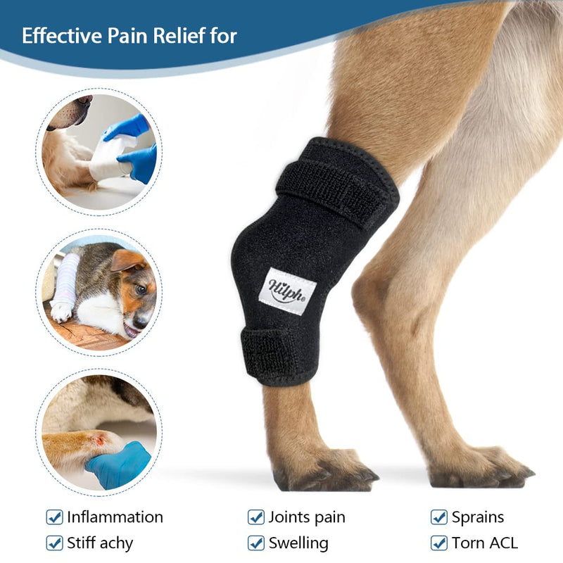 Hilph®Dog Rear Leg Hock Ice Pack Brace, Cold and Heat Compression Therapy Hock Brace with 2 Gel Ice Packs for Dog Rear Leg Injuries, Dog Joint Pain, Sprains and Post Surgery Recovery - Large L - PawsPlanet Australia