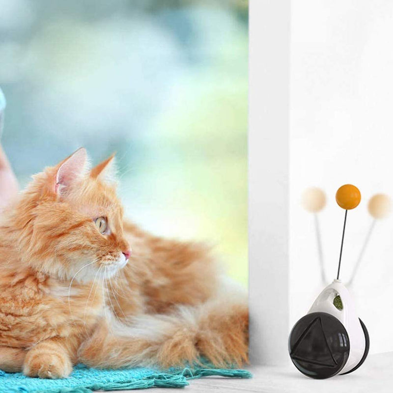 FHYT Balanced Cat Toy with ball, Interactive Toys for Indoor Cats Rotating Rolling Balls for Cat with 360° Electric Rotating Feather Toys & Ringing Bell Ball intelligence toy - PawsPlanet Australia