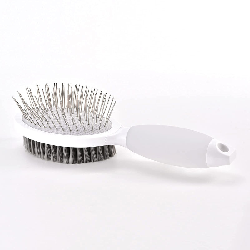 Rafaray Double Sided Cat Brush & Dog Brush for Grooming- Pin Brush Removes Tangles Dead Undercoat,Bristle Brush Removes Outer Loose Hair and Dust - 2 IN 1 Pet Grooming Tool for All Breeds and Coat Types. - PawsPlanet Australia