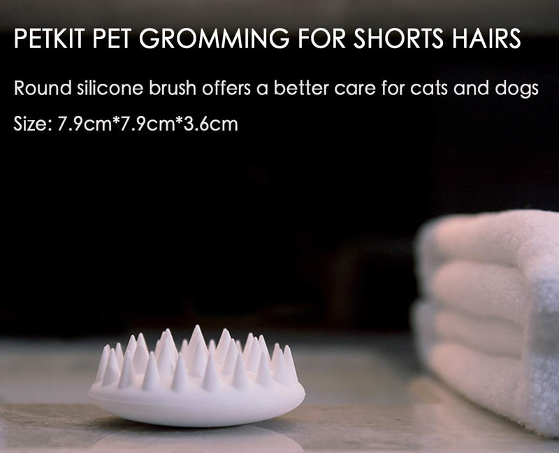 [Australia] - PETKIT Cat Grooming Brush, Soft Silicone Cat Massage Comb for Cats and Puppy, Pet Bath & Massage Brush, Efficiently Removes Shedding Short Hair, Easy to Wash and Clean White 