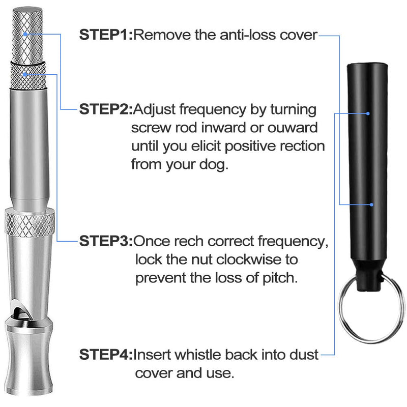 WYNN Dog Whistle Silent Dog Whistle with Adjustable Ultrasonic Frequency Effectively Prevents Dogs from Barking Used for Recall Training 2 Pack - PawsPlanet Australia