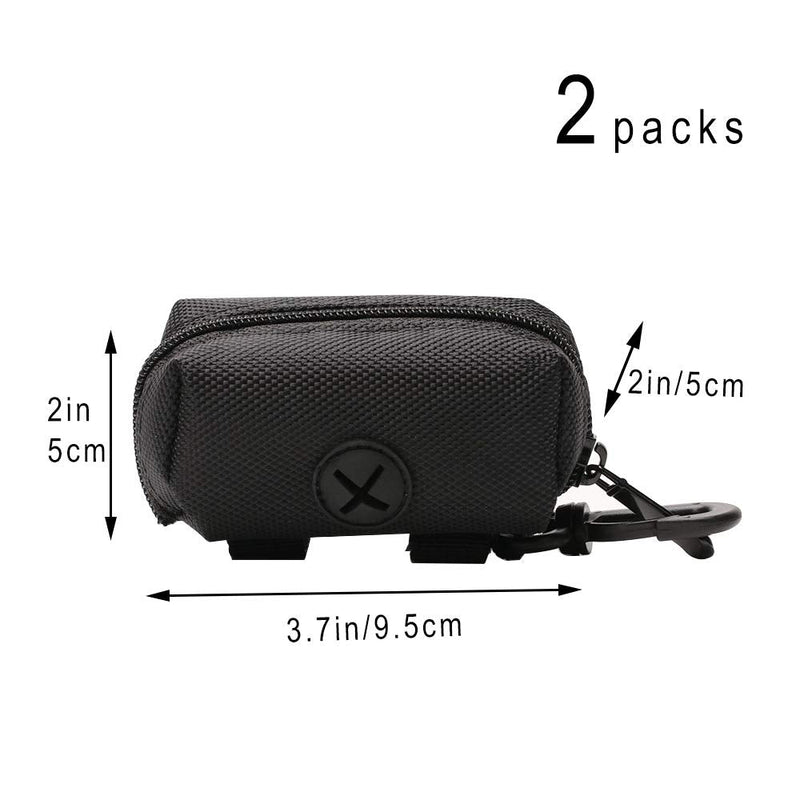LELE LIFE Pack of 2 Fashion Dog Poop Garbage Bag Dispenser, Pet Dog Poop Bag Dispenser, Dog Poop Bag Holder, Leash Dispenser for Dog Poop Bags, Black Solid Black - PawsPlanet Australia