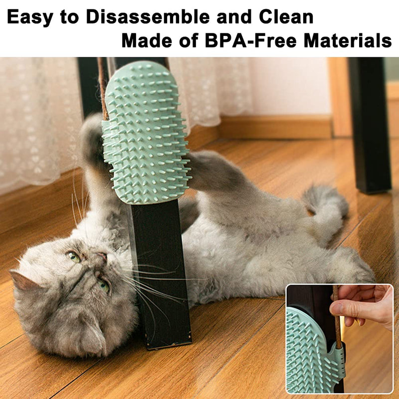 DINGC Cat Brush Corner Environmentally Friendly Rubber, Massage Itching and Comb, Hair Removal Brush and Teasing Cat Toy, Cat Wall Brush For Self-Cleaning of Cats and Dogs - PawsPlanet Australia