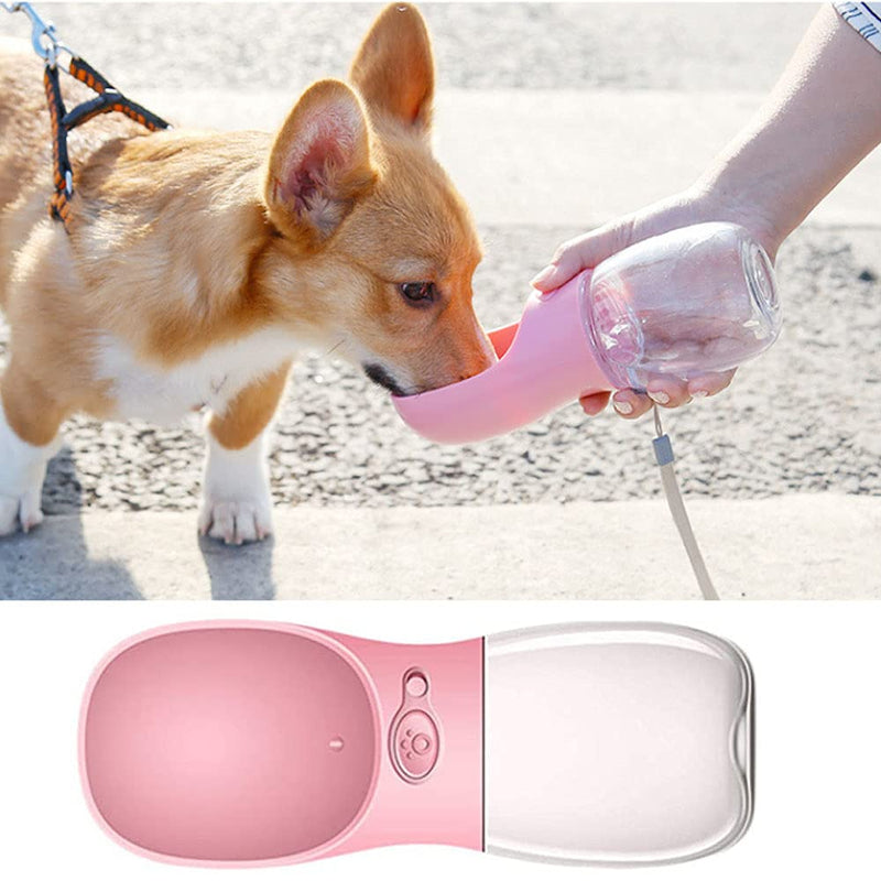 Amasawa Dog Water Bottle,350 ml Pet Drinking Bottle,Portable Pet Water Bottle,Dog Cat Drinking Bottle,For Outdoor, Hiking, Hiking, Travel (Pink) - PawsPlanet Australia