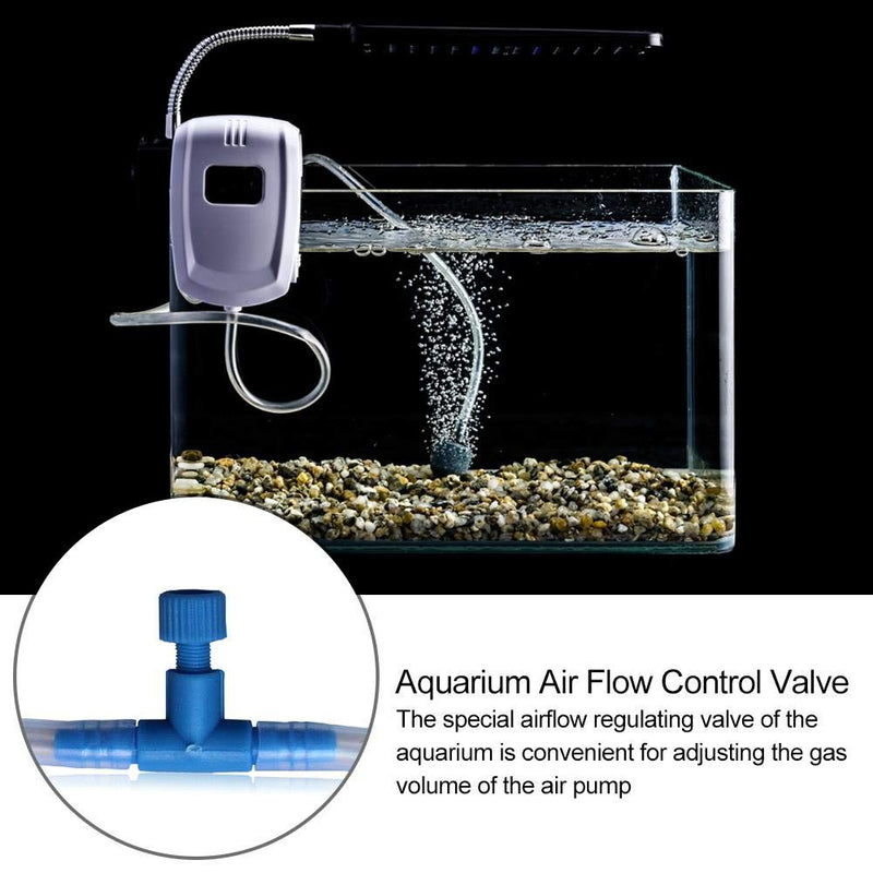 [Australia] - 10Pcs Aquarium Air Valve T Shaped 2 Way Air Pump Control Valves Plastic Adjustable Fish Tank Airflow Control Valves Aquarium T-Shape Inline Tubing Connectors 