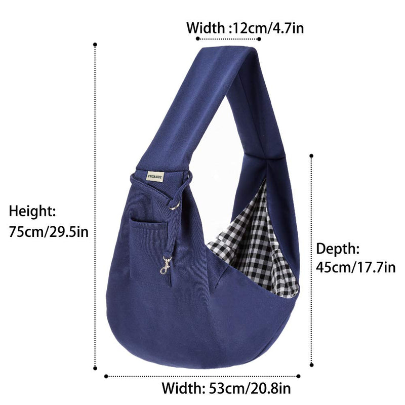 [Australia] - FDJASGY Small Pet Sling Carrier-Hands Free Reversible Pet Papoose Bag Tote Bag with a Pocket Safety Belt Dog Cat for Outdoor Travel Benzo Blue 