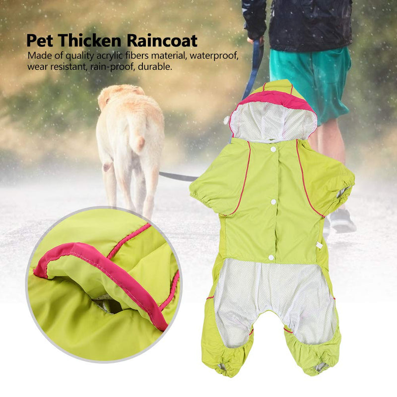 Zerodis Pet raincoat Thicken Dog Waterproof Rain-proof Cloth Hooded reflective adjustable jacket for pet dogs cats (yellow)(XL) XL - PawsPlanet Australia