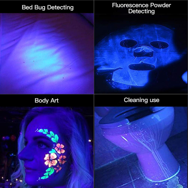 [Australia] - ESCO LITE 2 Pack UV Flashlight Black Light, 51 LED 395nm Ultraviolet Blacklight Detector for Dry Pet Urine and Bed Bug, Matching with Pet Odor Eliminator 