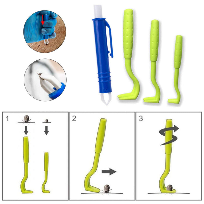 N\A tick removal tool Tick Removal Pen Tick Fleas Hook tick remover pliers Tick Remover Kit with Storage Box for Dogs Cats Horses Pets Human - PawsPlanet Australia