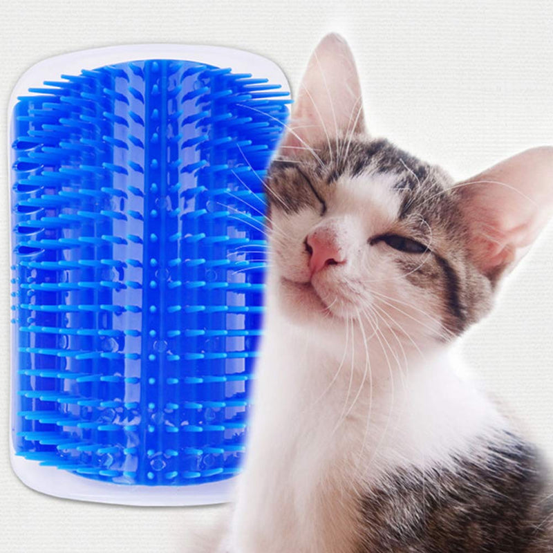 [Australia] - YanHao Cat Self Groomer Multipurpose Cat Corner Groomer Pet Grooming Brush Cat Massage Brush with Catnip Bath Brush + Softer Brush 