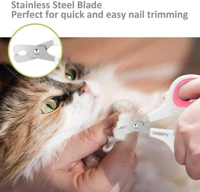 Nuwbay Pet Nail Clippers, Update Version Cat & Kitten Claw Nail Clippers for Trimming, Professional Pet Nail Clippers Best for a Cat, Puppy, Kitten & Small Dog (Pink) - PawsPlanet Australia