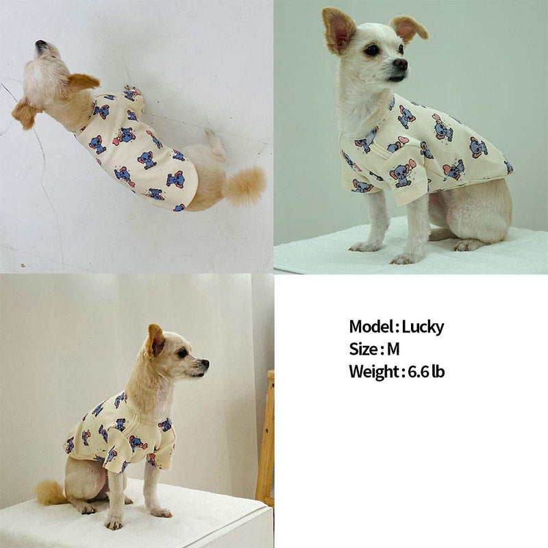 [Australia] - Lucky Petter Pet Clothes for Dog Cat Puppy Pattern Painting T-Shirts Durable and Elastic Pet Apparel Outfits Small Elephant Ivory 