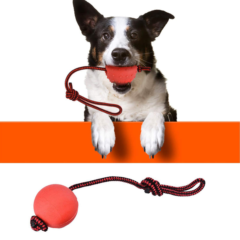 LHKJ 3 Pcs Dog Toy Natural Rubber Rope Ball For Big and Medium Dogs(Red) - PawsPlanet Australia