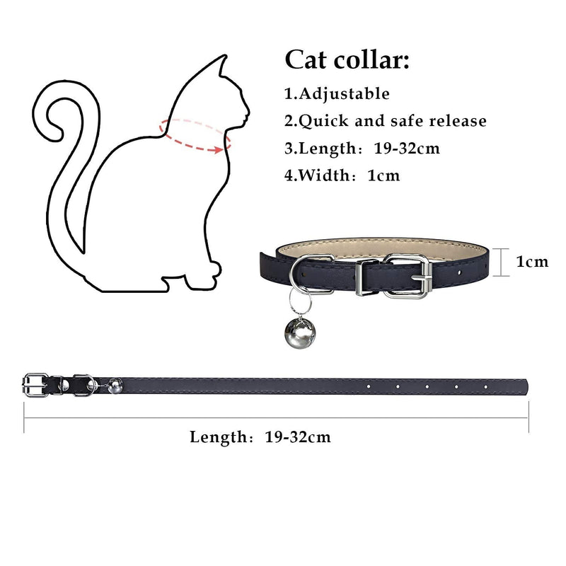 YHmall 6 Pack Reflective Cat Collars with Bells and Quick Safety Release Cat Collars Adjustable 19-32cm for kitten A7 - PawsPlanet Australia