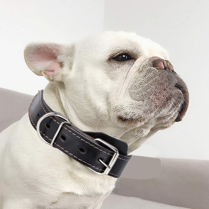 SweetyMooMoo Genuine Puppy Leather Dog Collar Best for Small Medium Large and Extra Large Dogs (M, Black) M - PawsPlanet Australia