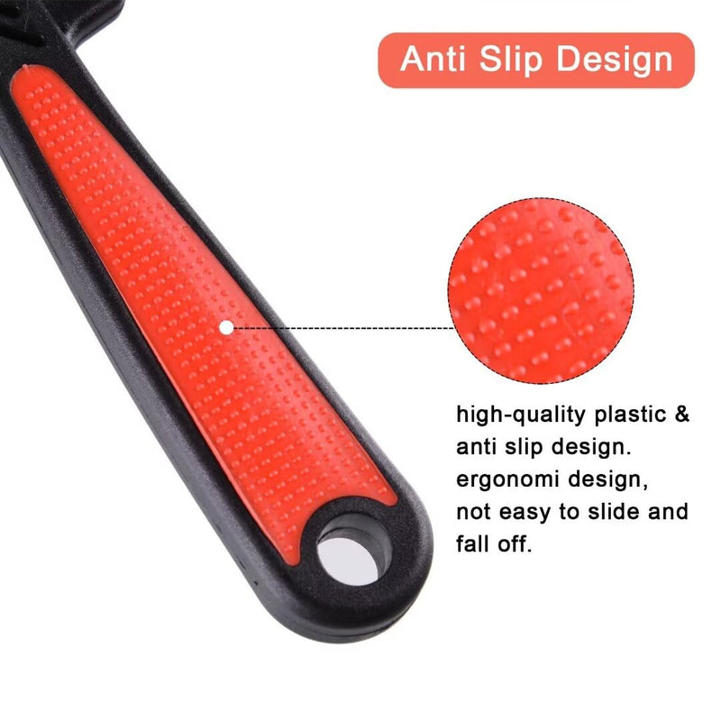 2 Pieces Dog Flea Comb For Small Dogs,Fine Tooth Dog Comb for Grooming.Wide Tooth Rubber Handle Dog Hair Comb,Flea and Tick Comb for Dogs & Cats（2PCS,Black Red Color） - PawsPlanet Australia