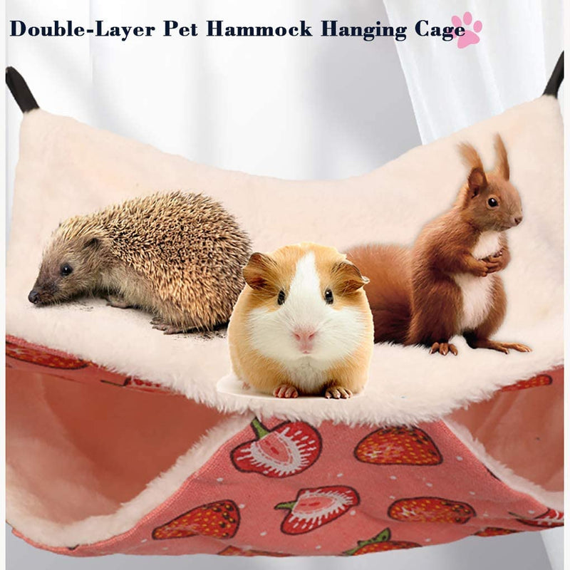 Hamster Hammock, Guinea Pig Hammock, Ferret Cage Accessories, Rat Hammock, Rat Bedding, Hamster Bedding, Ferret Bedding, Small Animal Bedding Pink-Strawberry - PawsPlanet Australia