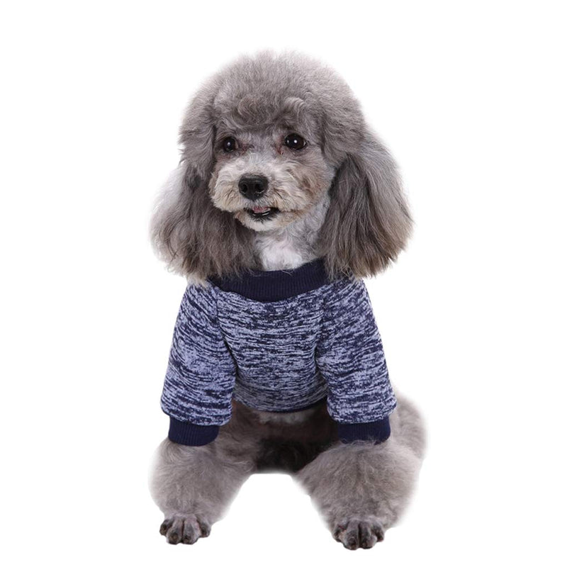 [Australia] - Fashion Focus On Pet Dog Clothes Knitwear Dog Sweater Soft Thickening Warm Pup Dogs Shirt Winter Puppy Sweater for Dogs Small Navy blue 