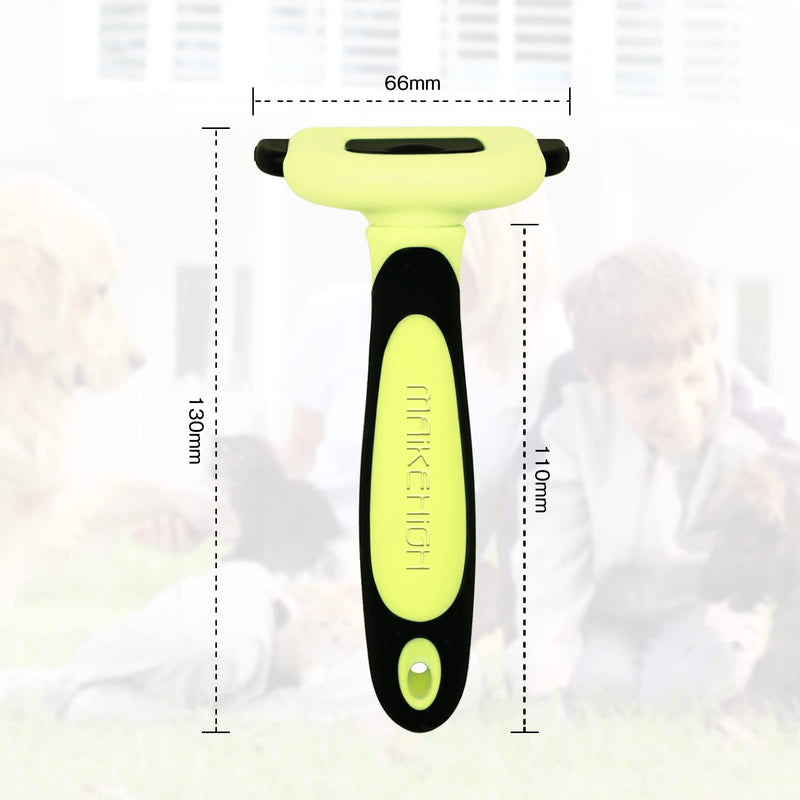MAIKEHIGH Deshedding Tools for Dogs and Cats, Cat Grooming Brushes, Dog Combs for Shedding Fur Suitable for Short Hair Pets (Yellow) - PawsPlanet Australia