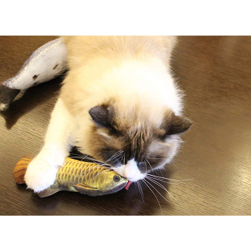 [New Upgrade] Moving Cat Kicker Fish Toy,11” USB Flopping Fish Cat Toy, Colorful Lights + Music,Plush Interactive Cat Toys,Wiggle Fish Toys,Simulation Electric Fish,Crucian Carp New Upgrade Crucian Carp - PawsPlanet Australia