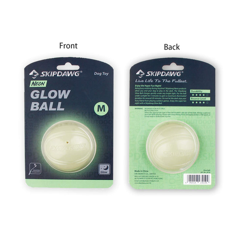 SKIPDAWG Neon Glow Dog Ball, Light Up Dog Ball Glow in Dark, Dog Toys Squeaky Balls Durable TPR Light Weight, Night Glowing Fetch Ball/Exercise Ball for Dogs Size 2.5 Inches Glow Ball 1 Pack - PawsPlanet Australia