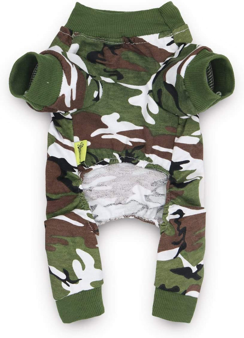 [Australia] - DroolingDog Pet Pajamas Dog Camo Jumpsuit for Small Dogs Camouflage (Pack of 2) Medium (Neck: 13'' Chest: 17.7'') 