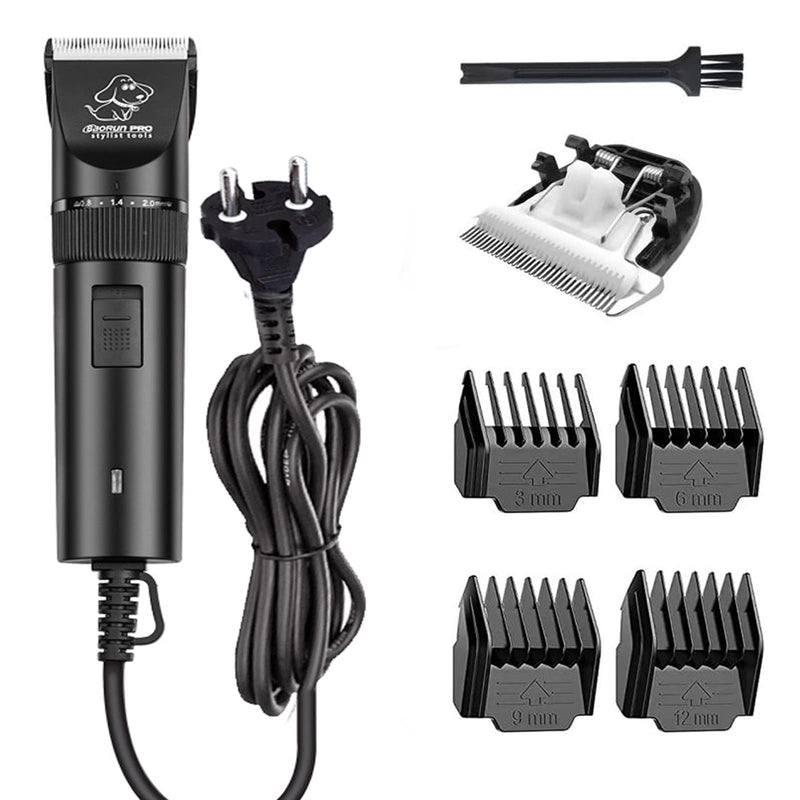 MQFORU Professional Quiet Powerful Electric Dog Hair Clipper with 2.8m Cord, Ceramic Blade, Removable and Washable, 4 Combs Rechargeable - PawsPlanet Australia