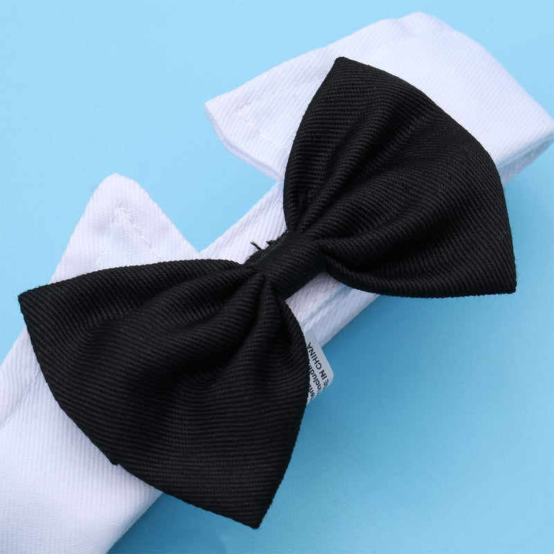 [Australia] - UEETEK Dog Bow Tie Collar Puppy Pet Bowtie Collar Cute Cat Neck Tie for Puppy Kitty - Size S(Black White) 