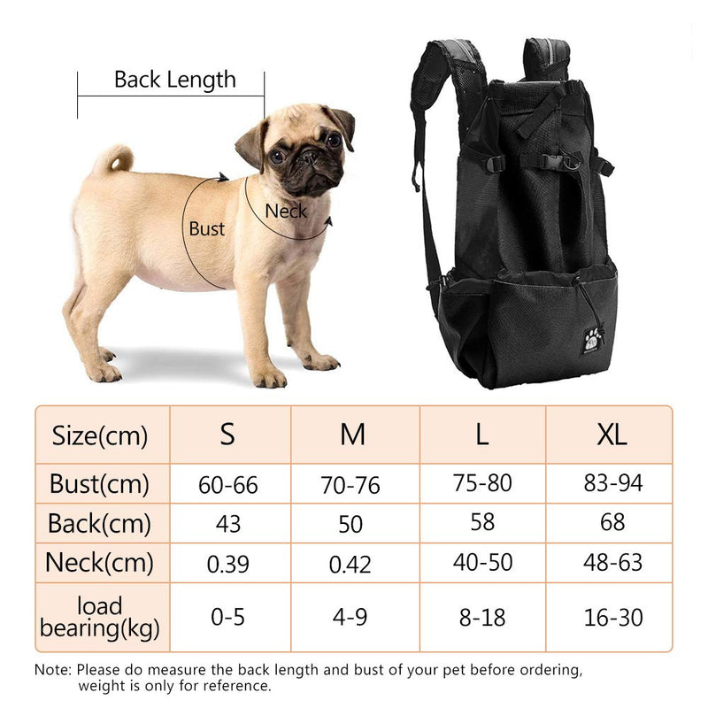 Woolala Light Weight Pet Carrier Backpack for Small and Medium Dogs, Veterinarian Approved Safe Bag for Travel - Easy Take Space Saving (XL, Upgraded- Black) XL - PawsPlanet Australia