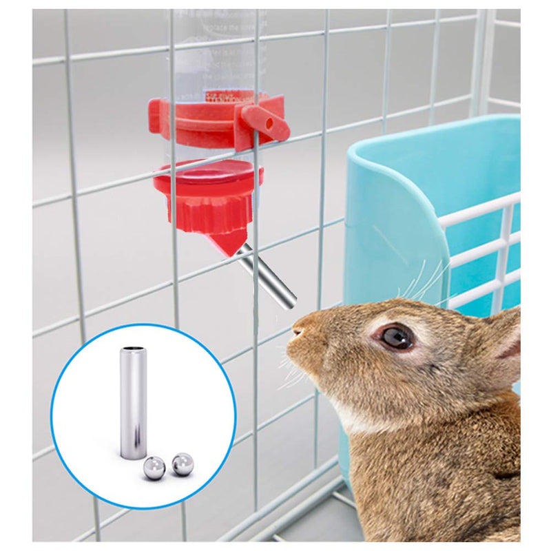 WishLotus Hamster Dispenser Bottle, No Drip Plastic Hanging Water Bottle 125ml Automatic Water Bottle Dispenser Cage Bowl with 2 Rolling Ball for Small Animal Guinea Pig, Gerbil, Chinchilla (Red) Red 2 Balls - PawsPlanet Australia