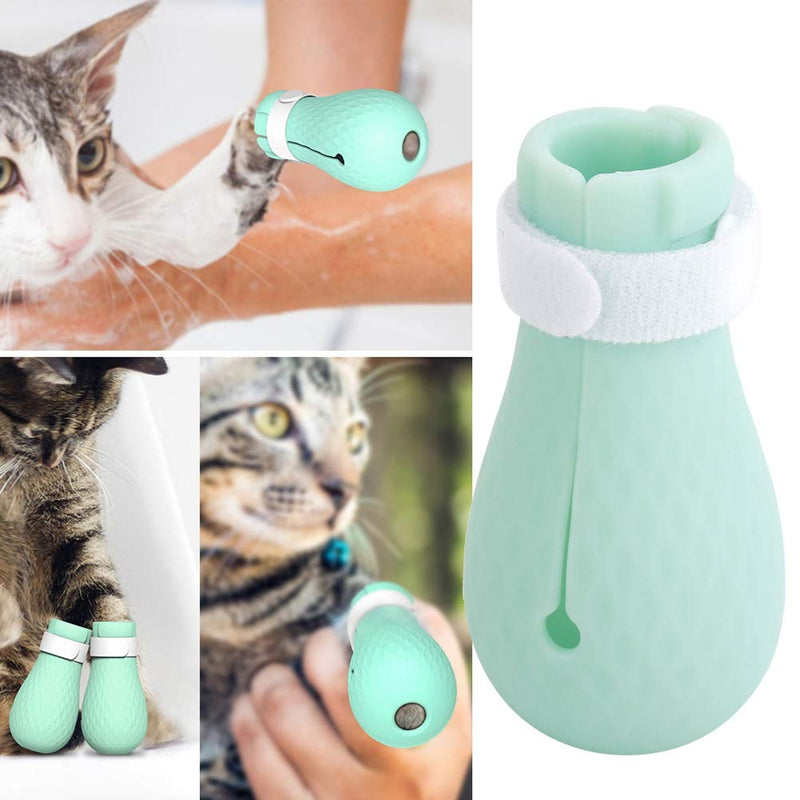 4Pcs Cat Anti-Scratch Boots, Silicone Pet Bathing Foot Cover Adjustable Cat Paw Protector Shoes for Home Bathing Shaving Checking Treatment - PawsPlanet Australia