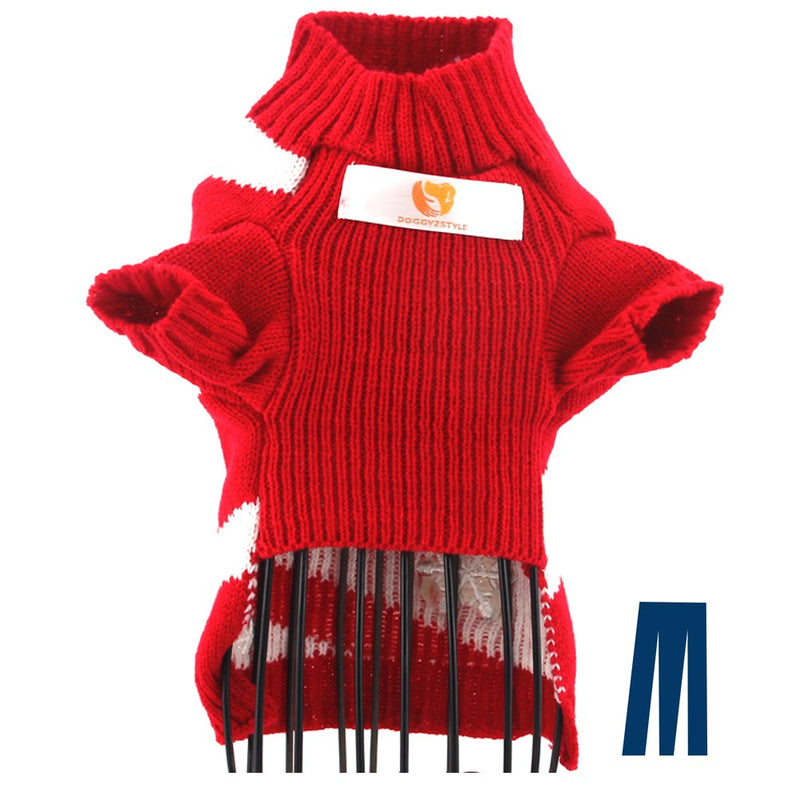 [Australia] - Mikayoo Dog Christmas Sweater, Pet Xmas Sweater, Cat Holiday Sweater, Snow and Red/White Oblique Stripes Design Cold Weather Coat, Holiday Festive Sweater for Small Dogs or Cats S 