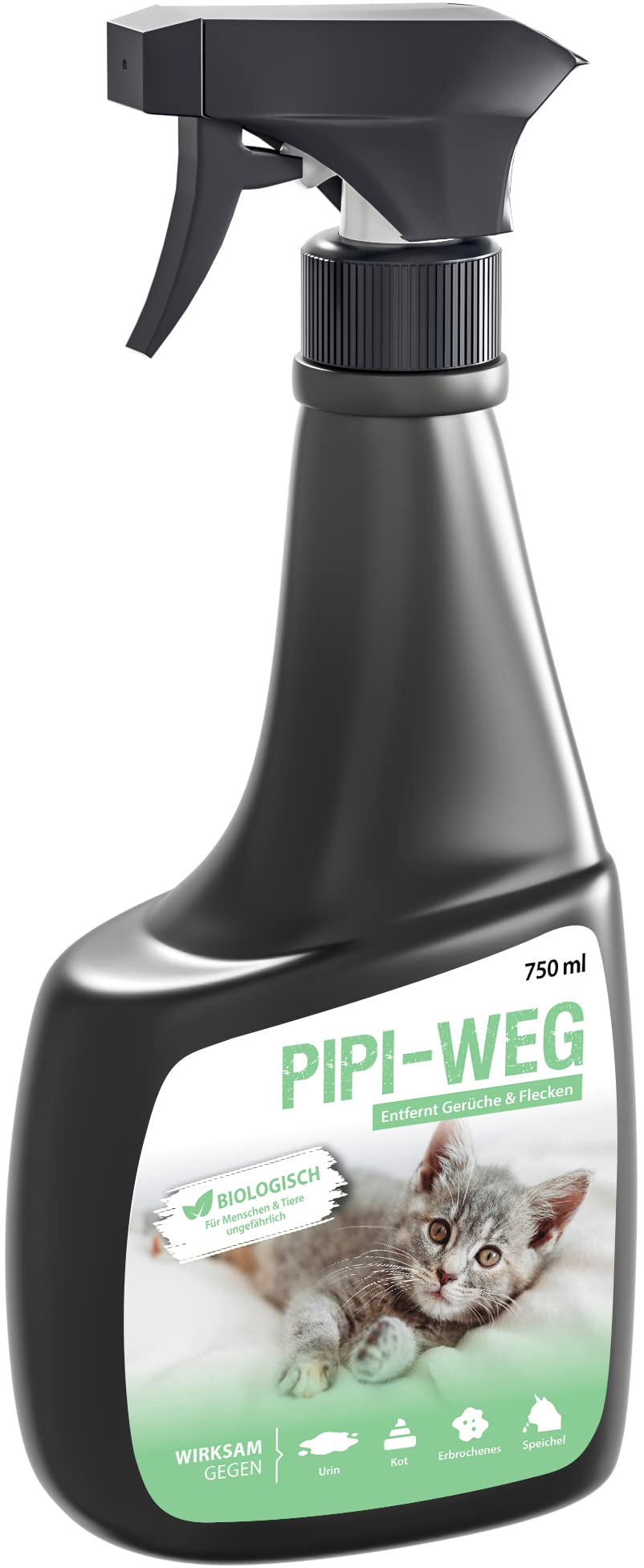 ARKA - PIPI way cat | Biological odor remover and cleaner for carpet, sofa, upholstery and floor stains | Sustainably removes cat urine, feces, vomit and saliva Contents: 750 ml - PawsPlanet Australia