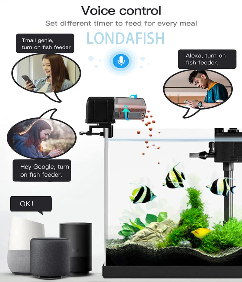 LONDAFISH Aquarium Wi-Fi Fish Feeder Automatic Fish Feeders Auto Fish Food Timer Feeder for Fish Tank - PawsPlanet Australia