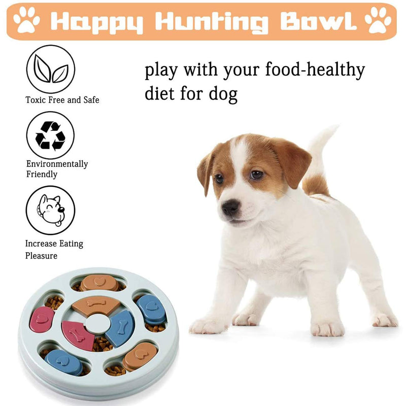 Dog puzzle toy - Slow Feeder - Interactive Training Toy Box - Creative Dog Smart Beginner, Improve Dog's IQ, Non-Slip Slow Feeder for Puppy Dogs Boredom(Blue) Rounded-Blue - PawsPlanet Australia