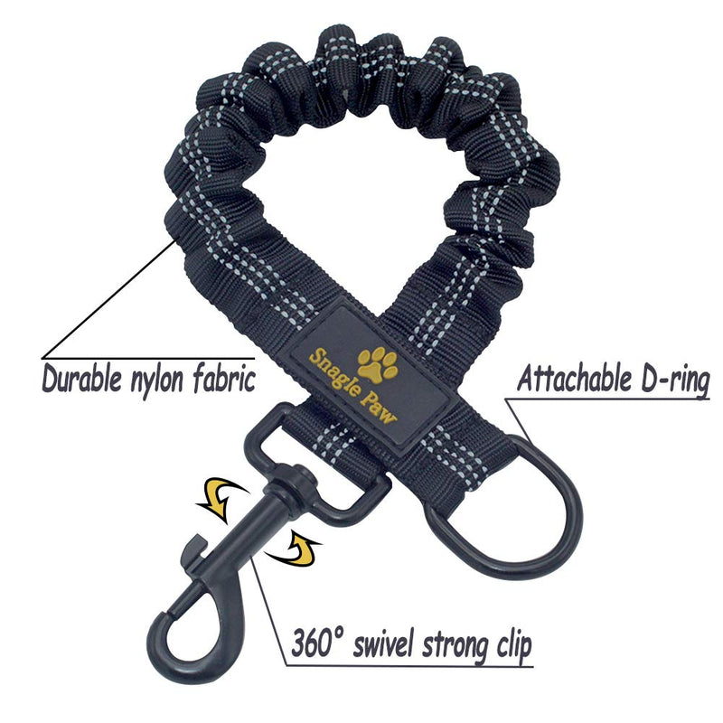 Bungee Leash Extension Attachment, 18" Shock Absorbing Lead Extension Absorber, Prevent Injury on Arm and Shoulder & Save Dogs from Getting Hurt, Great for Bicycle, Running, Walking Black - PawsPlanet Australia