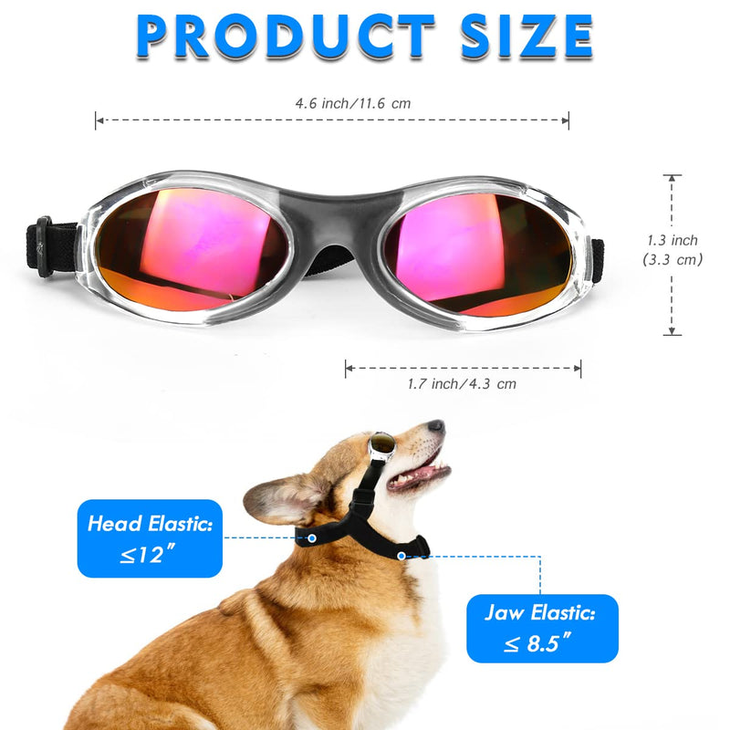 Flantor Dog Sunglasses, Anti-Fog Pet Glasses Dog Goggles for UV Protection & Eyewear Protection with Adjustable Strap,Windproof Puppy Sunglasses for Medium and Large Pet Black Frame & Red Lens - PawsPlanet Australia