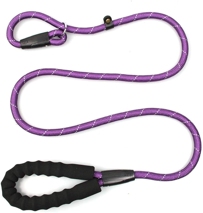 Zhaoyao Dog Slip Lead, Reflective Large Lead Leash with Comfortable Sponge Handle Adjustable Dog Pet Length 160 cm for Large Medium Dog Training Walking (Purple) Purple - PawsPlanet Australia