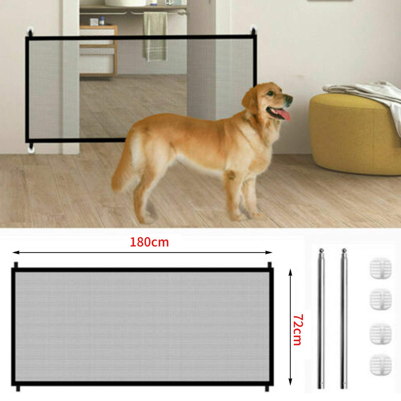 LQRLY Magic Gates for Dog, Pet Safety Gate, Portable Folding Mesh Dog Gate for Pets (180x72cm) - PawsPlanet Australia