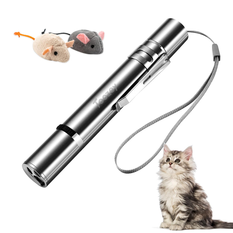 Toozey LED Pointer Cat Dog Toy, Pointer with USB Rechargeable, 7 in 1 and 5 Pattern LED Pointer Interactive Cat Toy, Bonus Two Small Mice Toy - PawsPlanet Australia
