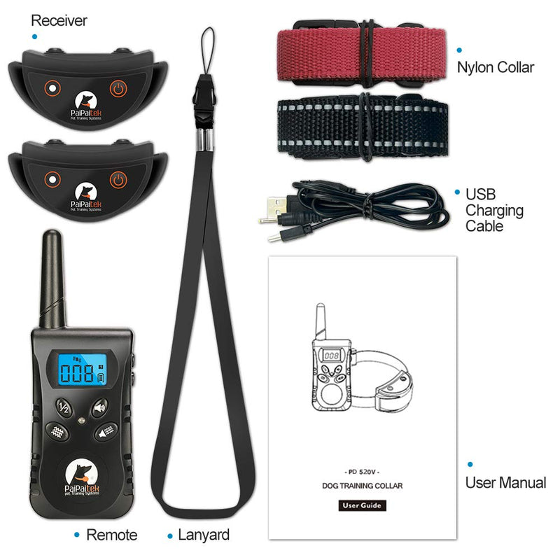 Paipaitek No Shock Dog Training Collar, No Prongs & Waterproof Humane Vibration Collar for Dogs, Rechargeable & Up to 1600Ft Remote Range Black&Red - PawsPlanet Australia